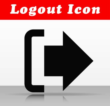 Siyah logout vektör simgesi tasarım çizimi