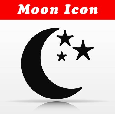 Siyah moon vektör simgesi tasarım çizimi