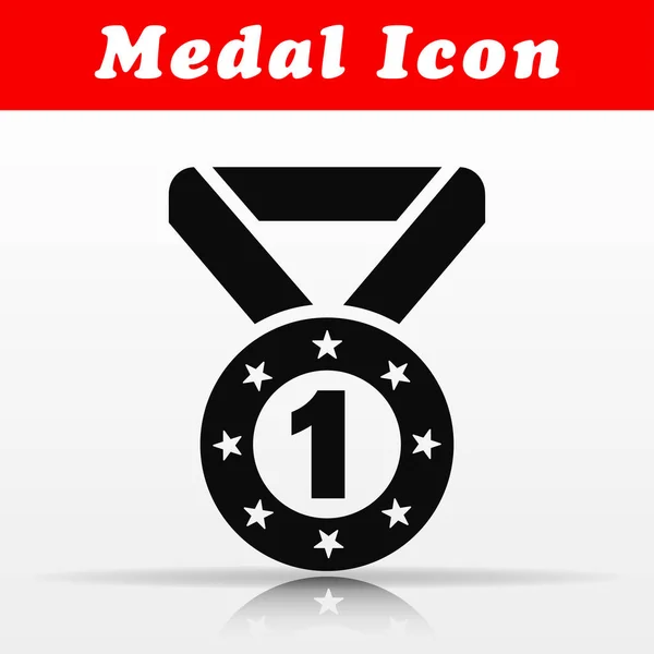 Illustration Svart Medalj Vektor Ikon Design — Stock vektor