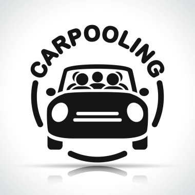 Illustration of carpooling icon on white background clipart