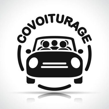 French translation for carpooling black circle icon  clipart