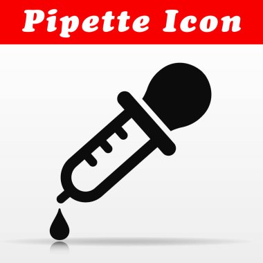 Siyah pipet vektör simgesi tasarım çizimi