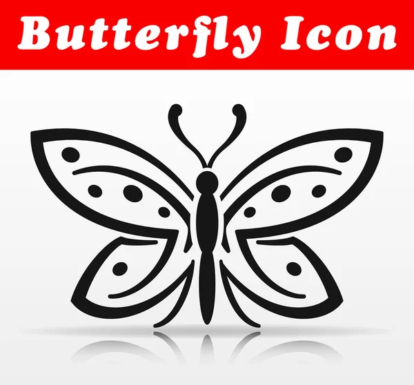 Ilustración Diseño Icono Vector Mariposa Negro — Archivo Imágenes Vectoriales