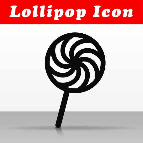 Illustration Svart Lollipop Vektor Ikon Design — Stock vektor