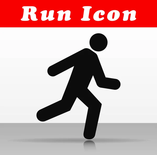 Illustration Run Vector Black Icon Design — Stock Vector