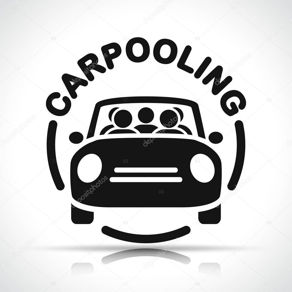 Illustration of carpooling icon on white background