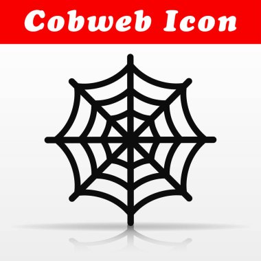 Siyah örümcek ağı vektör simgesi tasarım çizimi