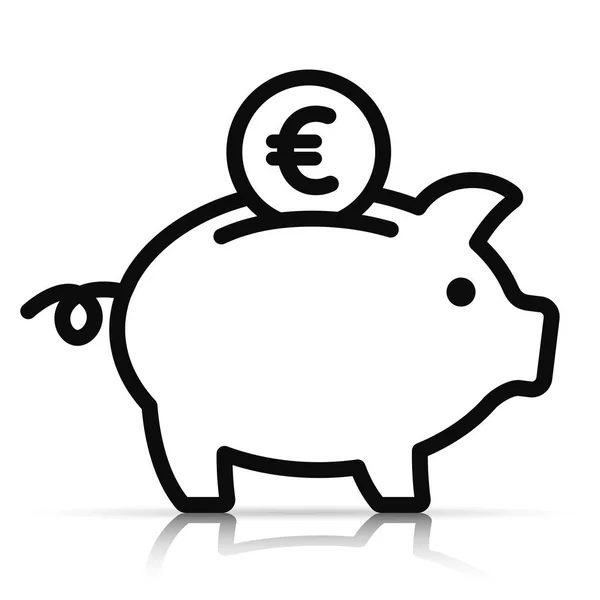 Illustration Piggy Bank White Background — Stock Vector