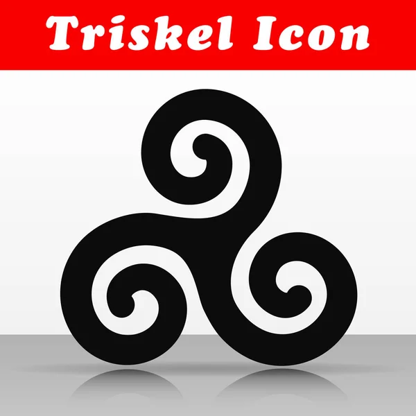 Illustration Black Triskel Vector Icon Design — Stock Vector