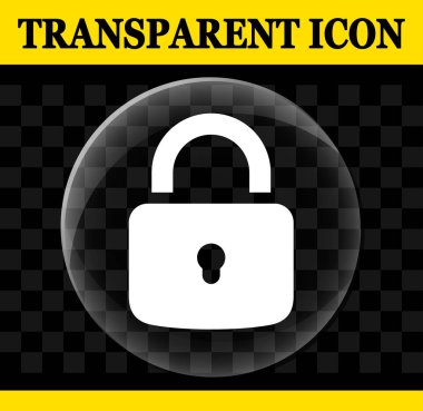 Asma kilit vektör daire şeffaf simge gösteren resim