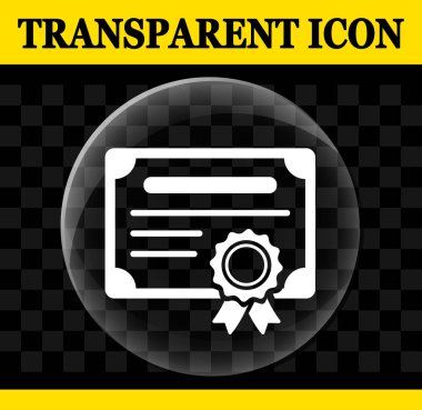 Sertifika vektör daire şeffaf simge gösteren resim