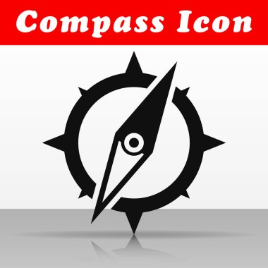 Siyah pusula vektör simgesi tasarım çizimi