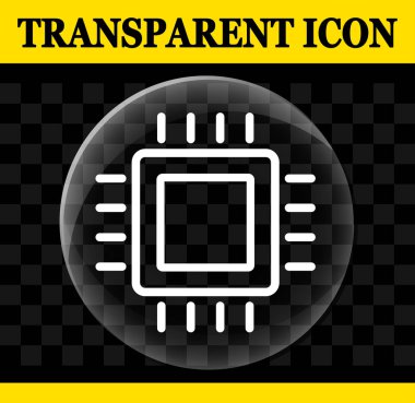 Cpu vektör daire şeffaf simge gösteren resim