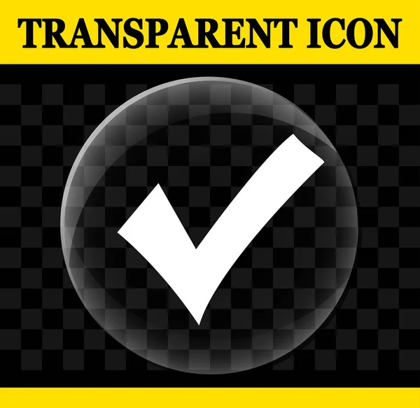 Illustratie Van Vinkje Vector Cirkel Transparant Pictogram — Stockvector
