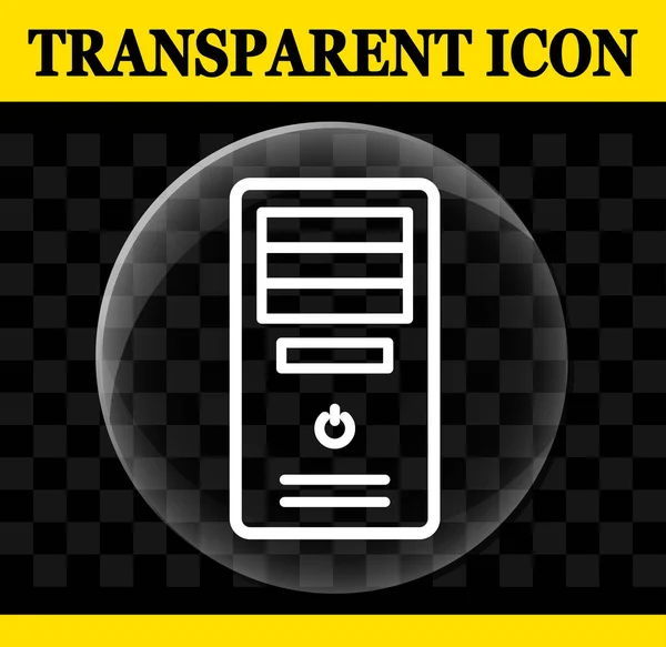 Illustration Vecteur Boîtier Ordinateur Icône Transparente — Image vectorielle