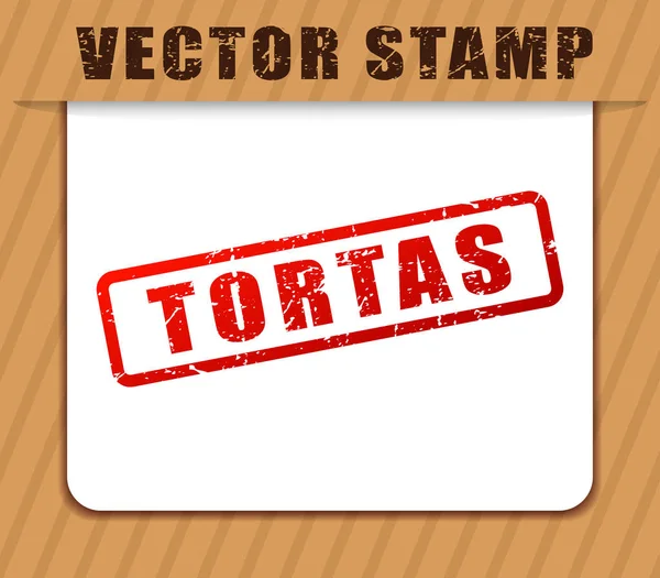 Illustration Tortas Buffras Vitt Papper — Stock vektor