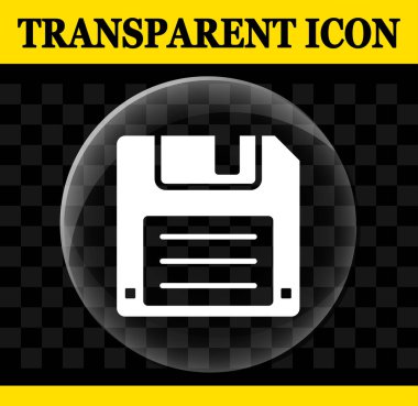 Floppy disk vektör şeffaf simge gösteren resim