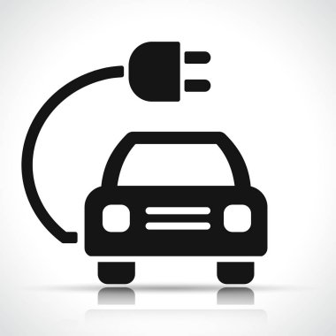 Elektrikli araba beyaz arka plan üzerinde gösterimi