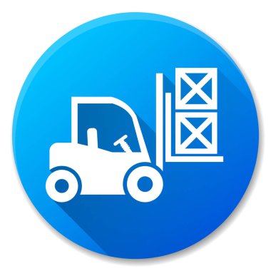 Forklift mavi daire simgesi tasarım çizimi