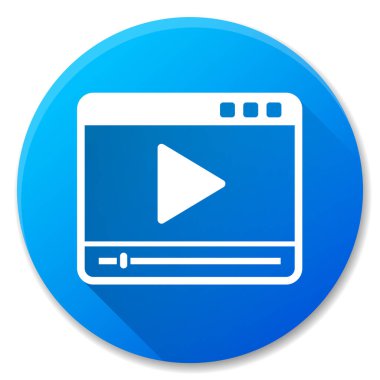 Media player mavi simge tasarım çizimi
