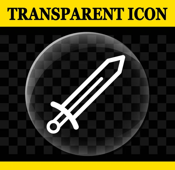 Ilustração Ícone Transparente Círculo Vetorial Espada — Vetor de Stock