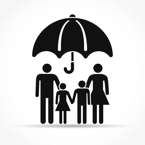 Illustration Familj Med Paraply Skydd Koncept — Stock vektor