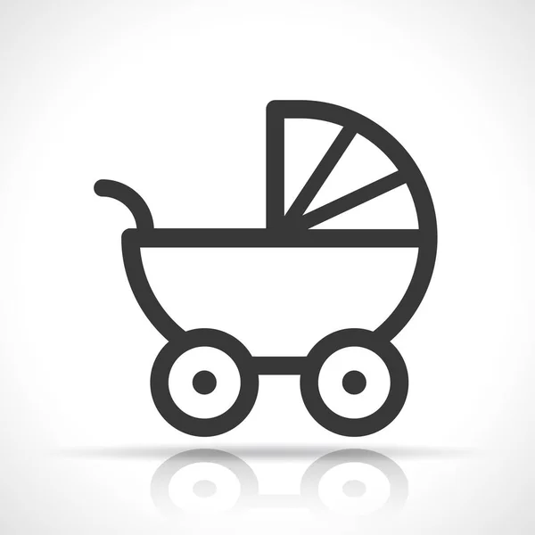 Ilustração Carrinho Bebê Fundo Branco —  Vetores de Stock
