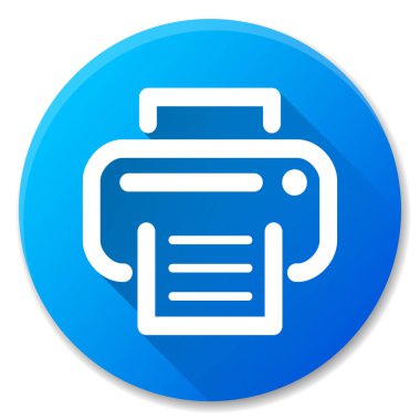 Yazıcı mavi daire simge vektör çizim