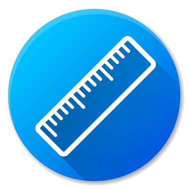 Cetvel mavi daire simgesi tasarım çizimi