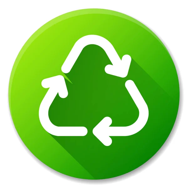 Ilustración Vectorial Del Diseño Del Icono Del Círculo Verde Reciclaje — Vector de stock