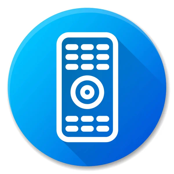 Illustrazione Dell Icona Del Cerchio Blu Con Telecomando — Vettoriale Stock