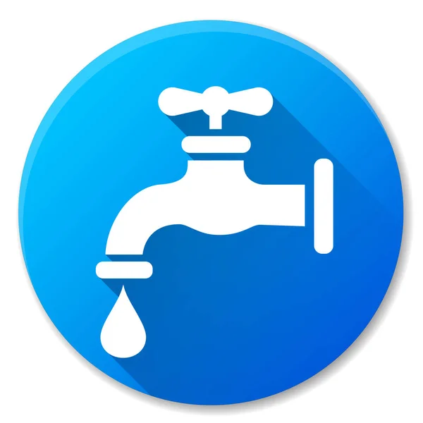 Illustration Faucet Blue Circle Icon Design — Stock Vector