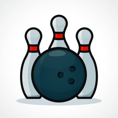 Bowling beyaz arka plan üzerinde vektör çizim