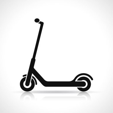 Beyaz arkaplanda vektör scooter simgesi tasarımı