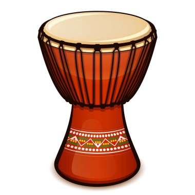 Beyaz arka plan üzerinde djembe vektör çizim