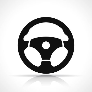 Direksiyon simidi siyah simge vektör çizim