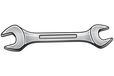 Vector illustration of wrench on white background clipart
