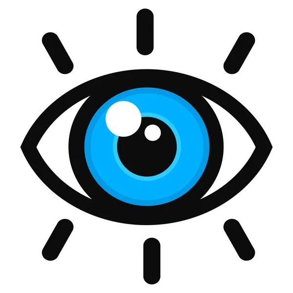 開いている目のカラー アイコンのベクトル イラスト — ストックベクタ