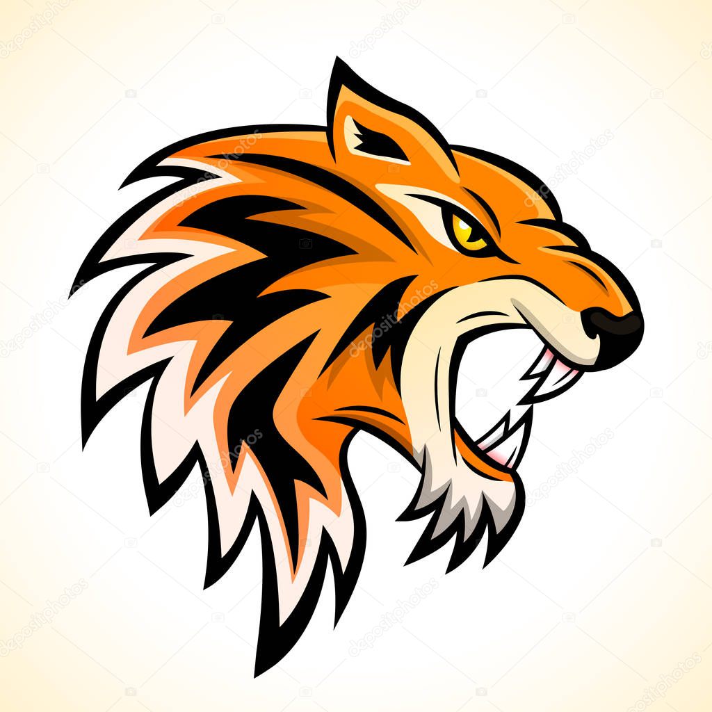 Vector illustration of tiger head mascot concept