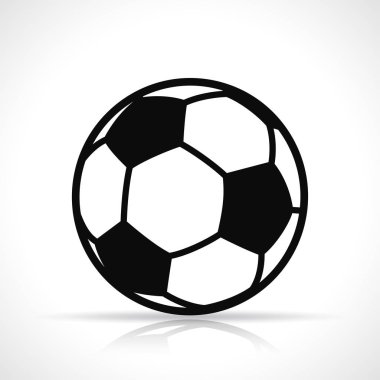Futbol topu siyah simge vektör çizim