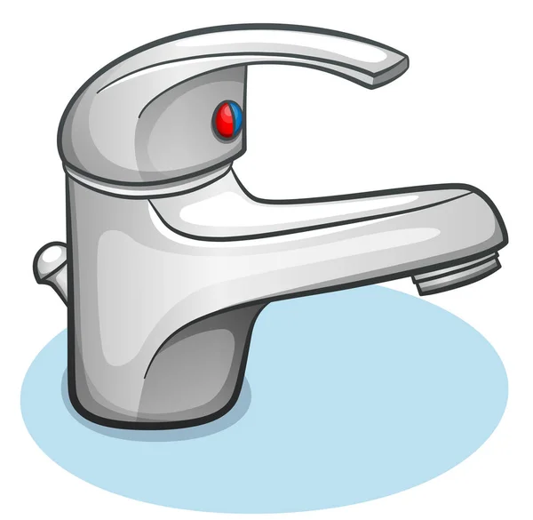 Vector Illustration Faucet White Background — Stock Vector