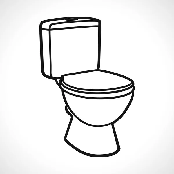 Vektor Ilustrasi Toilet Pada Latar Belakang Putih - Stok Vektor