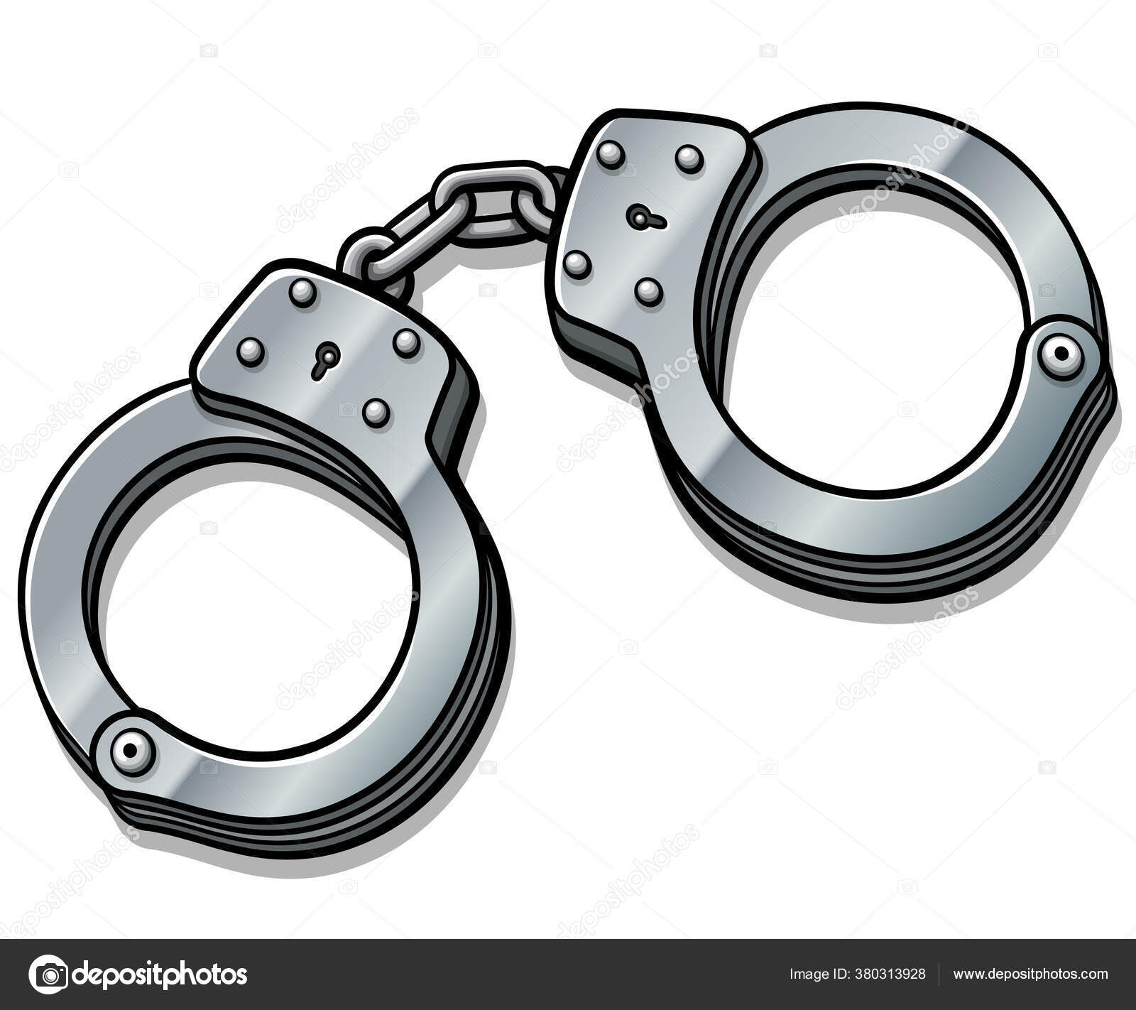 Vector Illustration Handcuffs Cartoon Isolated Design — Stock Vector
