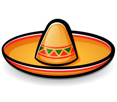 Meksika şapkalı sombrero çizgi filminin vektör çizimi