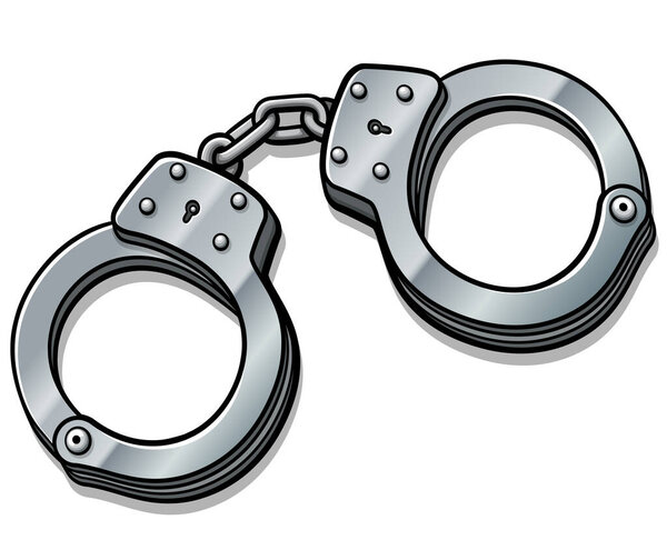 Vector illustration of handcuffs cartoon isolated design