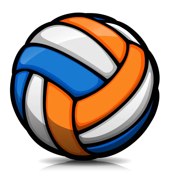 Illustration Vectorielle Dessin Animé Ballon Volley Isolé — Image vectorielle