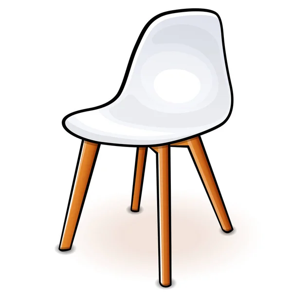 Illustration Vectorielle Dessin Animé Chaise Coque Blanche — Image vectorielle