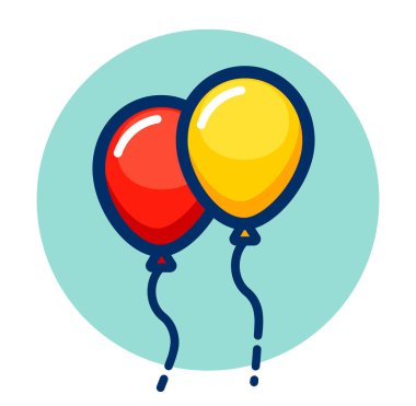 Parti balonları renk simgesinin vektör illüstrasyonu
