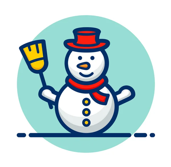 Vector Illustration Snowman Clipart Icon Design — Stock Vector