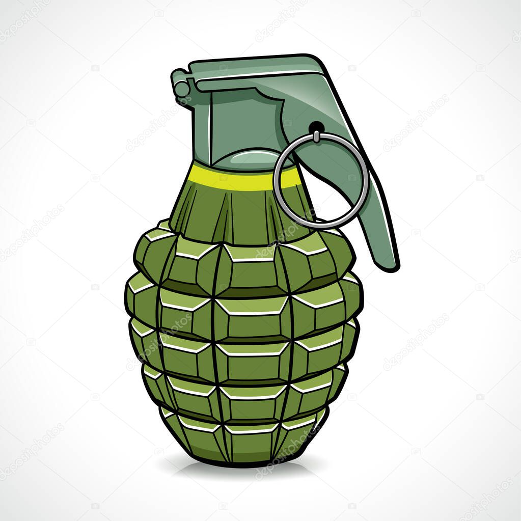 Vector illustration of hand grenade cartoon design